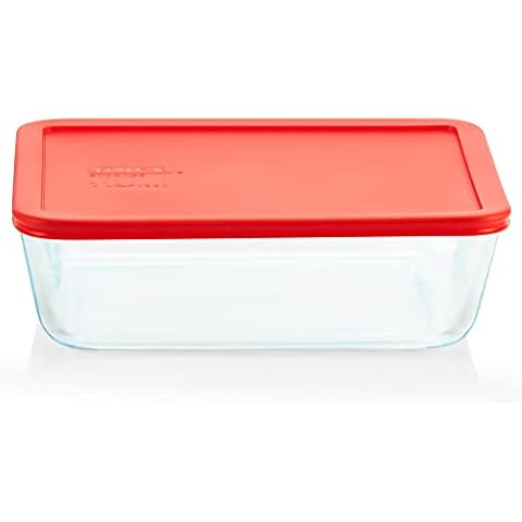Pyrex Simply Store Glass Food Storage Container, Snug Fit Non-Toxic Plastic BPA-Free Lids, Freezer Dishwasher Microwave Safe, 11 Cup Cover
