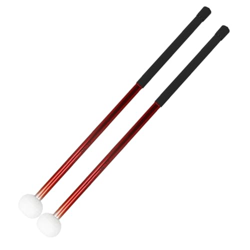 Paquete de 2 Baquetas para Batería con Cabeza de Fieltro Rojo miniatura 1