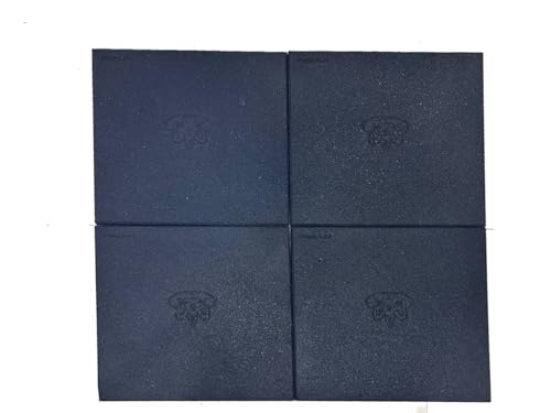 Image of Rubber Tiles Ideal for Free Weight Areas, Heavy Lifting Zones & Cross Training Boxes /Gyms, Heavy Duty 25mm Thick Rubber Exercise Gym Floor & Equipment Mats (Black, Pack of 4)