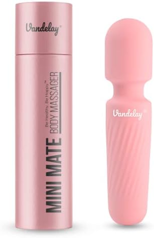 Vandelay Mini Portable Body Massager | USB Rechargeable | Waterproof Handheld Massager | 10 Massage Modes & 8 Speeds | Ideal for Neck, Shoulder, Back & Full Body Use | Pink (Millenial Pink)