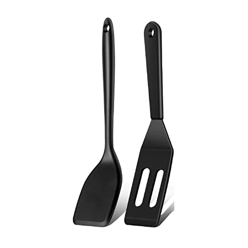 Armrouns Mini Serving Spatula 2pcs set, Silicone Serve Turner Heat-Resistant Cookie Slotted Spatula...