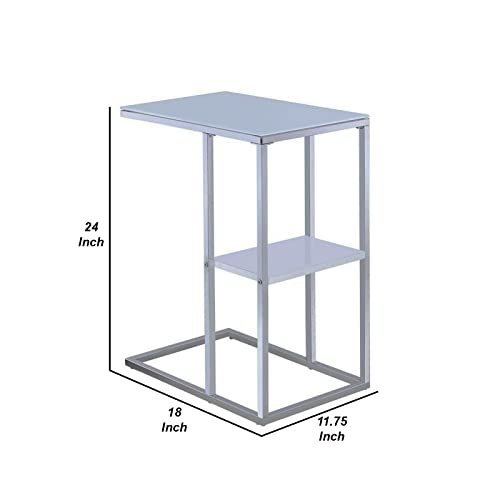 Benzara End Table Silver #TOP4
