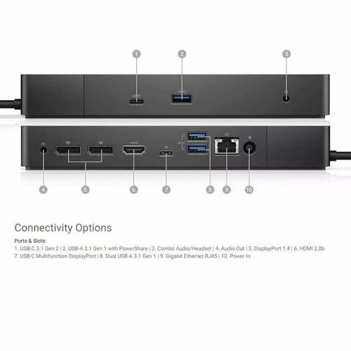 Dell Docking Station WD19S 180W Dual Monitor with 130W Power Delivery USB-C + HDMI + Dual DP Port - Ultimate Computer & Laptop,Workstation & Computer Docking Station (Renewed) - Thumbnail 2