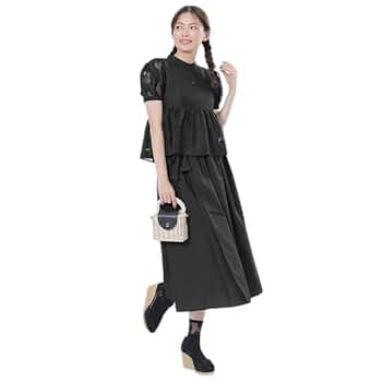 バックリボン 半袖ブラウス 新品 未使用 黒 シアー ヤマダヤ スコットクラブ バックリボン 半袖ブラウス 新品 未使用 黒 シアー ヤマダヤ