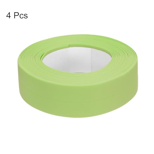 Image of uxcell 4 Rolls Green Caulk Sealant Strip Waterproof Self Adhesive 0.87 inch x 10.5Ft Toilet Caulk Tape, Bathtub Caulk Sealing Strip for Kitchen Countertop, Sink, and Floor Edge Protector