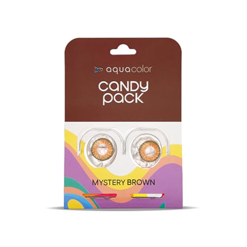 Image of Aqua Color Mystery Brown Color Candy Pack - 2 Lens /Box, Power(-0.5)