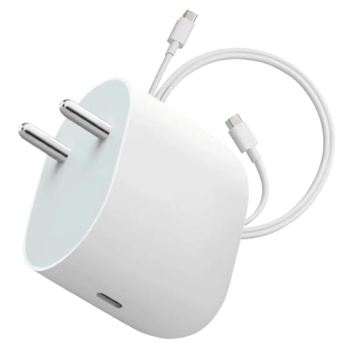 Image of Original 45W Type-C Power Adapter & Cable Compatible with Google Pixel 9,9 Pro,9a,9a Pro,8,8 Pro,8a,8a Pro,7,7 Pro,7a,6,6 Pro,6a,Google Pixel Tablet,Pixel Slate,Pixel Buds,White