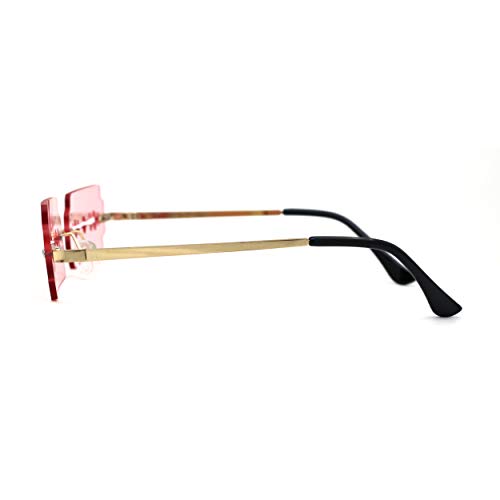 Image of SA106 Razor Blade Shape Funky Hipster Rimless Sunglasses