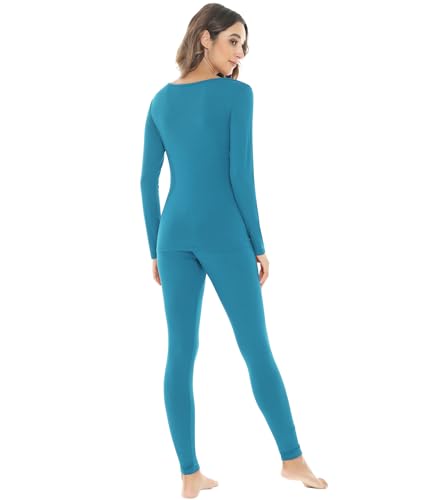 Image of NACHILA Thermal Underwear for Women-Viscose Made from Bamboo,Soft Long Johns Set Base Layer Pajamas Set Long Sleeve Pjs