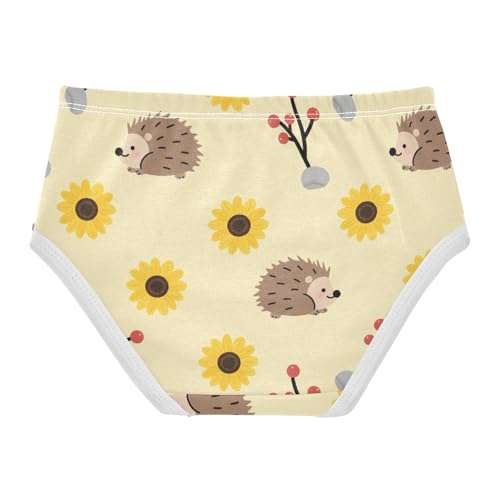 Girls' Underwear Cute Hedgehog Flowers Floral Yellow Toddle Brief Panties 23019922