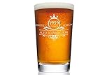 1959 60th Birthday Beer Pint Glass for Men or Women - Vintage Aged To Perfection Party Decorations – Funny Anniversary Gift Idea for Him, Her, Mom, Dad Husband or Wife – 16 oz Craft IPA Bar Mug
