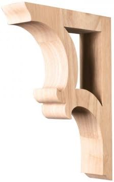 Box of 3- Wood Corbels- 1-7/8" x 7-1/2" x 10-1/2" Solid Wood Bar Brackets