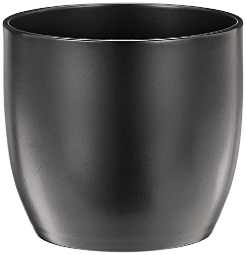Soendgen Keramik Blumenübertopf, Basel Fashion, schwarz, 14 x 14 x 13 cm, 0069/0014/1943