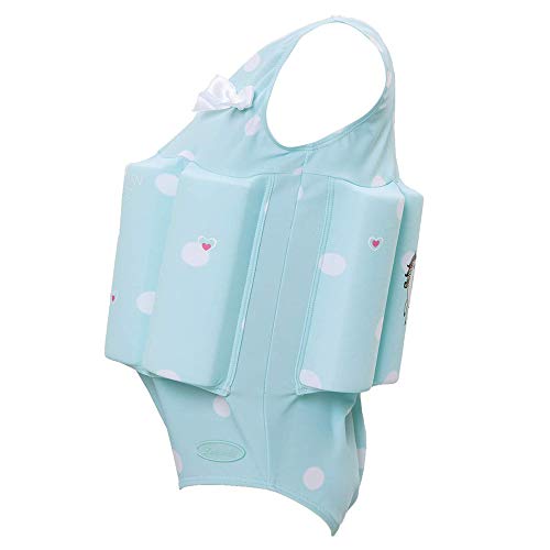 Image of One-Piece Children Buoyancy Swimsuit Swim Vest Detachable Float Swimwear, Perfect for Kids or Baby Learn to Swimming (Light Blue, S)