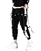 Produktbild ORANDESIGNE Herren Cargohose Arbeit Kampf Techwear Hose Hip Hop Mehrere Taschen Tapered Hosen Schnalle Riemen Jogginghose Freizeit Hose E Schwarz M