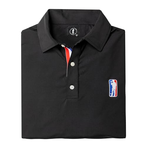 U Suck at Golf Men’s Golf Polo - Dry Fit Golf Polo Shirts for Men - High Performance Golf Club Apparel Company (Amatuer Tour Black, Medium)