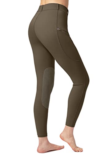 Santiny Women'S Horse Riding Pants With Zipper Pockets Knee-Patch Schooling Tights Equestrian Breeches For Women thumb #2