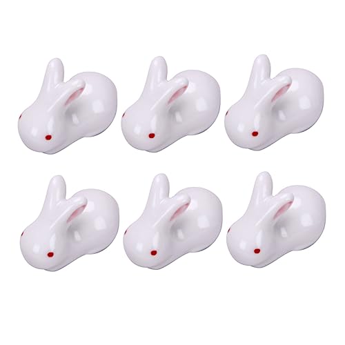 VICASKY 6 Pcs Adorable Rabbit Chopstick Racks Creative Fork Holders for Easter Parties Fine Craftsmanship Smooth Surface Cute Table Decor