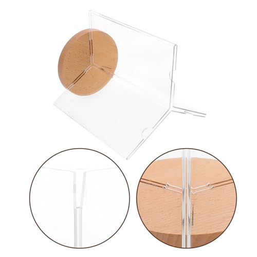 Support de menu rotatif en acrylique et socle bois pour table de restaurant