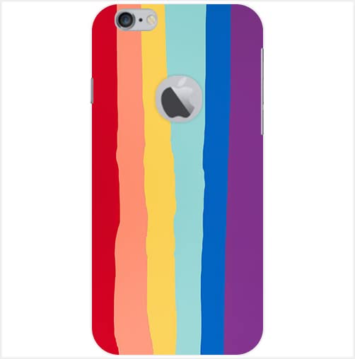 Pattern Creations Designer Printed Rainbow Pattern Back Case Cover for iPhone 6 / iPhone 6s (Logo Cut)(Multicolor,Hard Plastic)