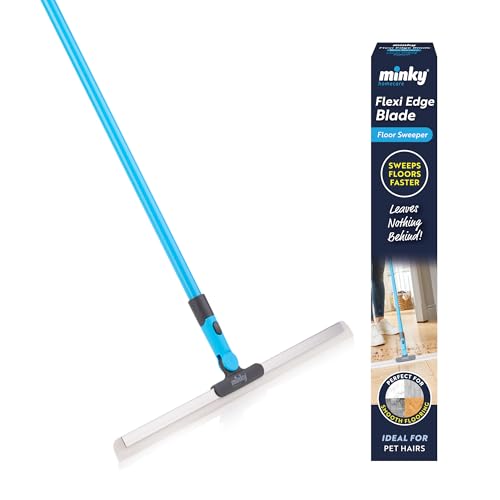 Minky Flexi Edge Blade Floor Sweeper Flexible 180 Rubberised Blade Extendable Multipurpose Squeegee Window Cleaner & Bathroom Cleaner Compact Design