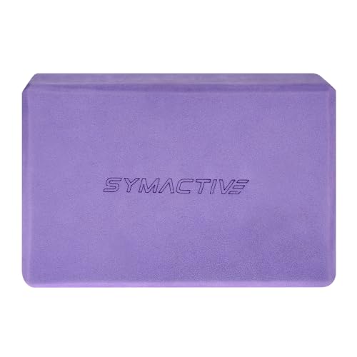 Image of Amazon Brand - Symactive High Density Premium EVA Foam Yoga Block for Strength, Balance, and Flexibility, Odour Resistant, Regular Size (3 x 6 x 9 inches, Set of 1, Purple)