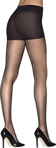 Collants transparents à couture arrière voile extensible collant noir femme