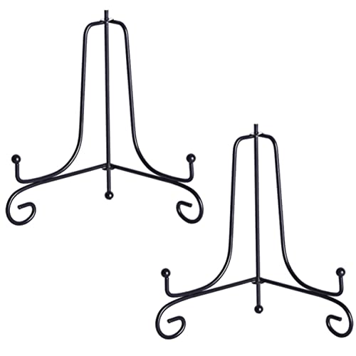 Housoutil 2 Peças De Ferro Forjado Porta-Retrato Porta-Retrato Pequeno Cavalete Suporte Placa Suport