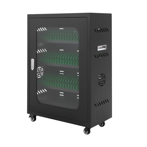 Image of 50 Device Cell Phone Charging Station, Rechargeable Cellphone Locker Storage Charging Station, Mobile Charging Cabinet for Cell Phone, USB Cell Phone Charging Cart with Lock
