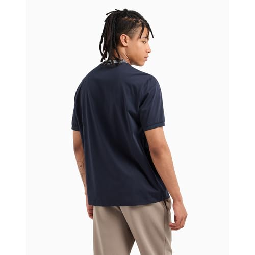 Armani Exchange Men's Ax Logo with Triple Tipped Neckline Regular Fit Mercerized Cotton Tee2