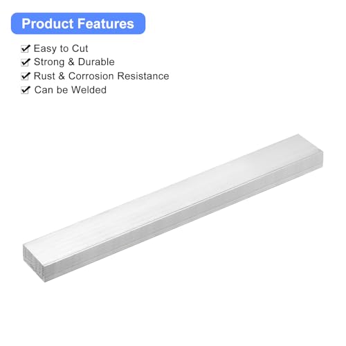 Image of uxcell Square Aluminum Flat Bar, 5 /8 inch Thick 1.2 inch Width 10 inch Length Square Aluminum Bar 6061 Aluminum Flat Plate, 16 x 30 x 254mm T6511 Solid New Mill Stock for Industrial Building