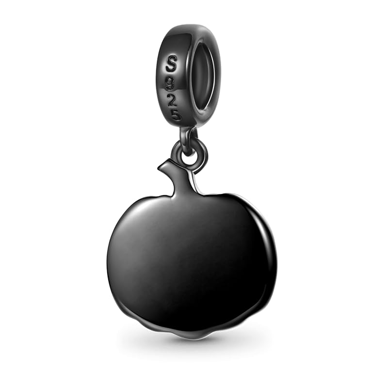 GNOCE Halloween Spooky Castle Pumpkin Pendant Charm Sterling Silver Dangle Halloween Charm Fit Bracelet/Necklace for Women Wife/Jewelry Gift2