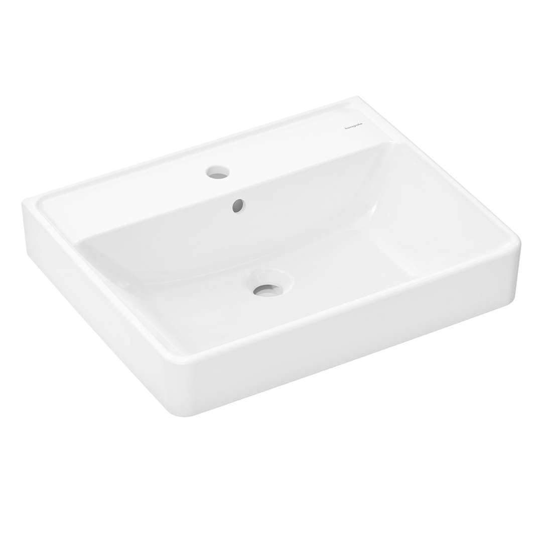 hansgrohe Waschtisch Xanuia Q 600x480mm, mit Hahnloch/Überlauf, weiß