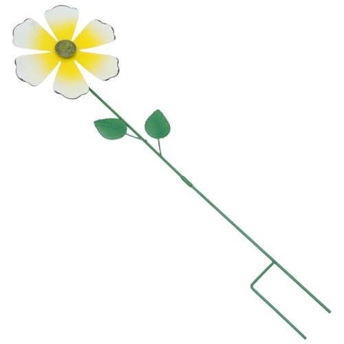 Kisangel Decoración Jardín Metal Flor Giratoria Resistente al Clima Soporte Exterior para Césped Escultura Floral para Paisajismo y Patio