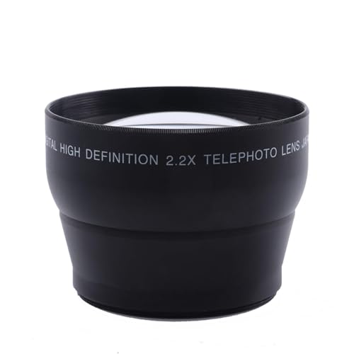 NOLOWY Teleobjetivo de 2,2 x 58 mm con lente frontal y trasera para lente 77D/350D/400D/450D/500D/550D de 18-55 mm