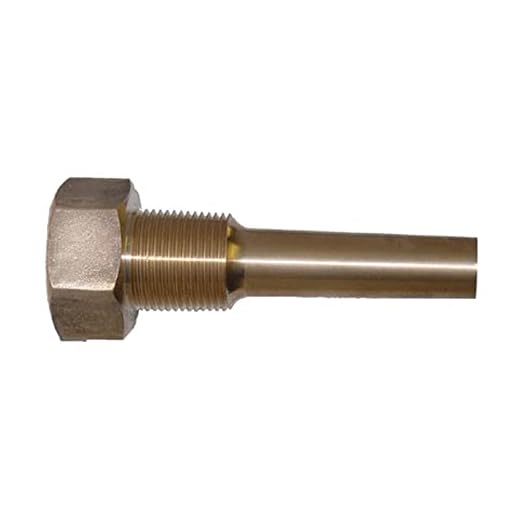 PIC Gauges WGTC Thermowell T1E3D2 Standard Brass Thermowell with 2-1/2” U Dimension & 3/4” MNPT