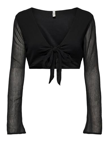 ONLY Onlasta Life L/S Tie Top WVN noir L femmes vêtement manches longues