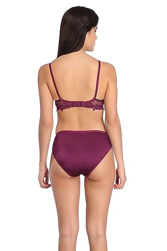 Image of Tipsy Women's Net Lace Non Padded Non Wired Bra Panty Set