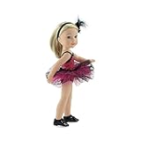Emily Rose 14 Inch Doll Clothes | Doll Jazz Ballet Outfit, Includes Leotard , Tutu, Matching Headband and Black Tap Shoes | Fits 14