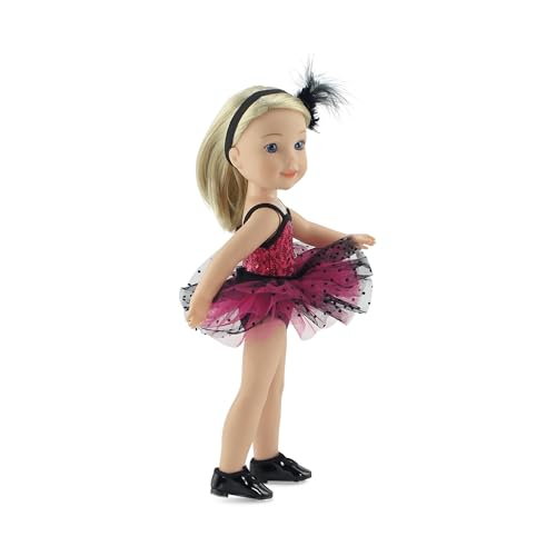 Emily Rose 14 Inch Fashion Doll Clothes 5 PC Jazz Ballet Ballerina Dance Recital Outfit, with Real Tap Shoes! | Gift Boxed! | Doll NOT Included | USA Business