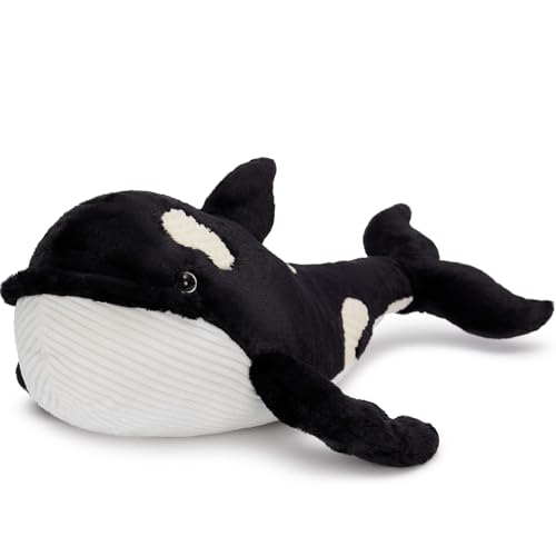 MorisMos 80cm großer orca Kuscheltier XXL, weich riesen Schwertwal Killerwal plüschtier stofftier, Kinder Geburtstag Weihnachten Geschenk