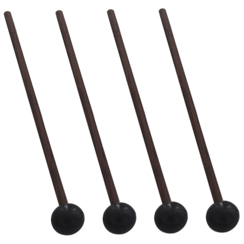 Yardwe 2Pairs Percussion Drum Mallets with Heads Durable Musical Instrument Sticks for Tongue Drum Marimba Xylophone Comfortable Grip Versatile