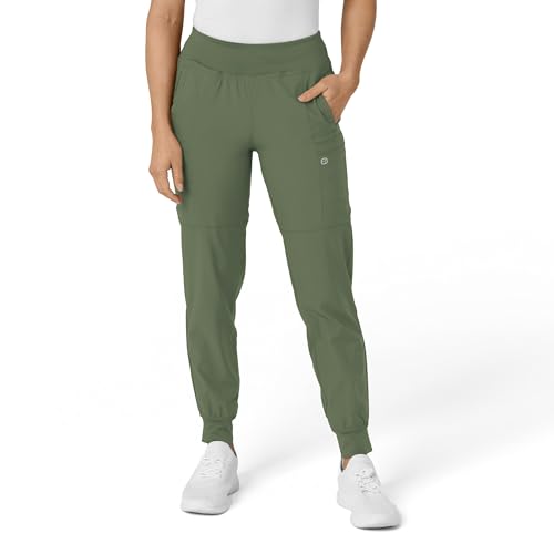 W123 Women's Comfort Waist Cargo Jogger Scrub Pant