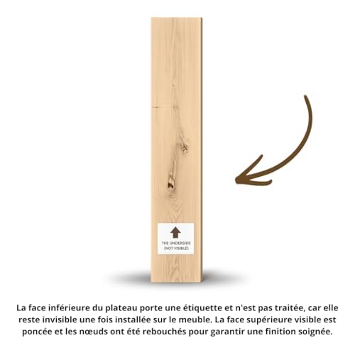 RETIMBER Works Trones Plaque en Bois de chêne, pour 2 trônes, 102,6 x 15,9 x 2 cm, Plaque de recouvrement pour Armoire à Chaussures, Plateau en chêne Massif