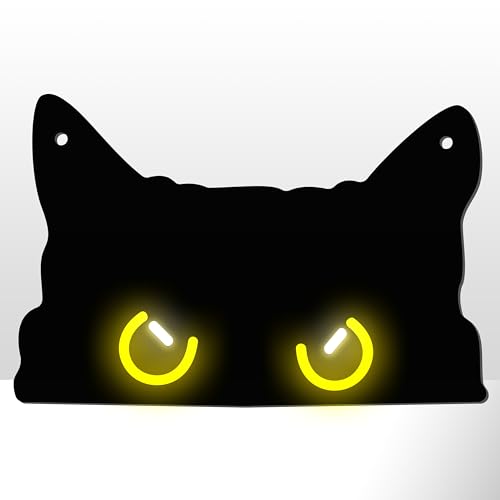 Image of GGK Black Cat Neon Sign, Dimmable LED Wall Decor, USB Powered Night Light for Bedroom, Dorm, Home Decor