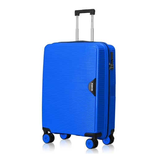 HRX Parabola Cabin Size Haileys Black Polypropylene Hard Shell Suitcase - Premium Travel Trolley Bag with 8 Spinner Wheels, Number Lock & Water Resistant Body