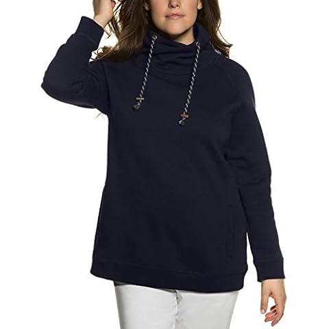 Ulla Popken Women's Blue Sweatshirt with Pockets Cover