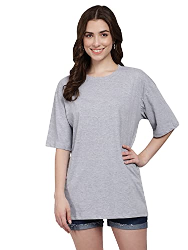 Image of FUNDAY FASHION Women Cotton Half Sleeve Printed Oversized Relaxed Fit T-Shirts /Girls (Pack Of 2)