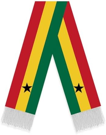 Ghana Flag Scarf, 5FT Long Ghanaian Velvet Shawl,150×18cm Decor For Football Basketball Sport Parade Graduation image 5