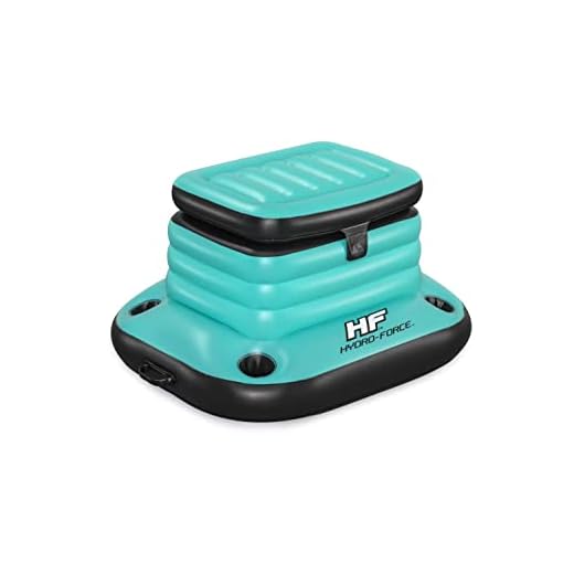 Bestway H2OGO! Glacial Sport Inflatable Cooler w/ Attached Lid | 4 Built-in Cup Holders | Great Pool Accessory